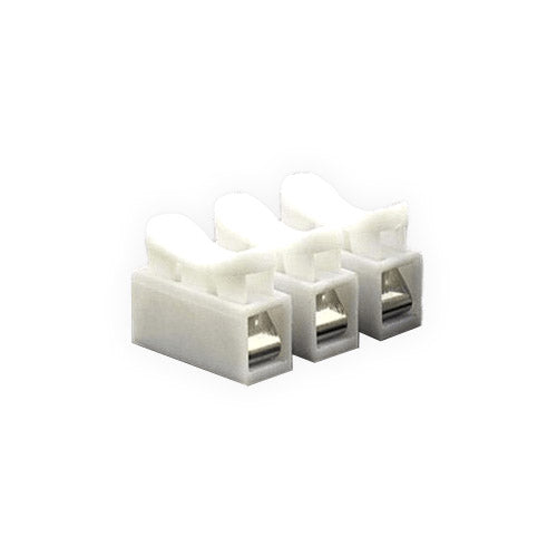 Conector rapid 3 legaturi 16A 250V cu prindere prin apasare, carcasa ABS alba, 27x20x13.5mm