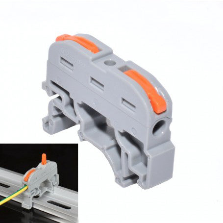 Conector sina DIN montat cu cabluri conectate prin parghie portocalie
