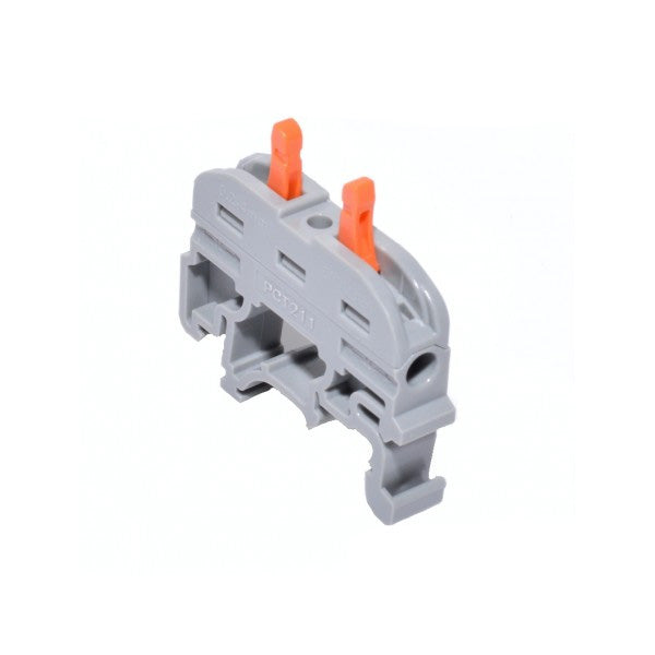 Conector dublu cu sina DIN 1 pol PCT-211, cablu 0.2-4mm, 600V 32A, prindere rapida prin parghie
