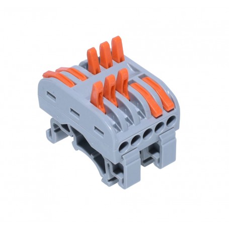 Conector sina dublu cu parghii ridicate, vedere unghi lateral, compatibil fire 0.2-4mm