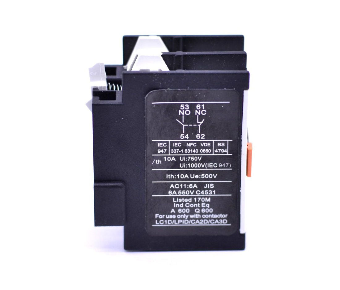 Contact auxiliar eticheta tehnica, Ith 10A Ue 500V, compatibil LC1D LP1D, schema NO NC