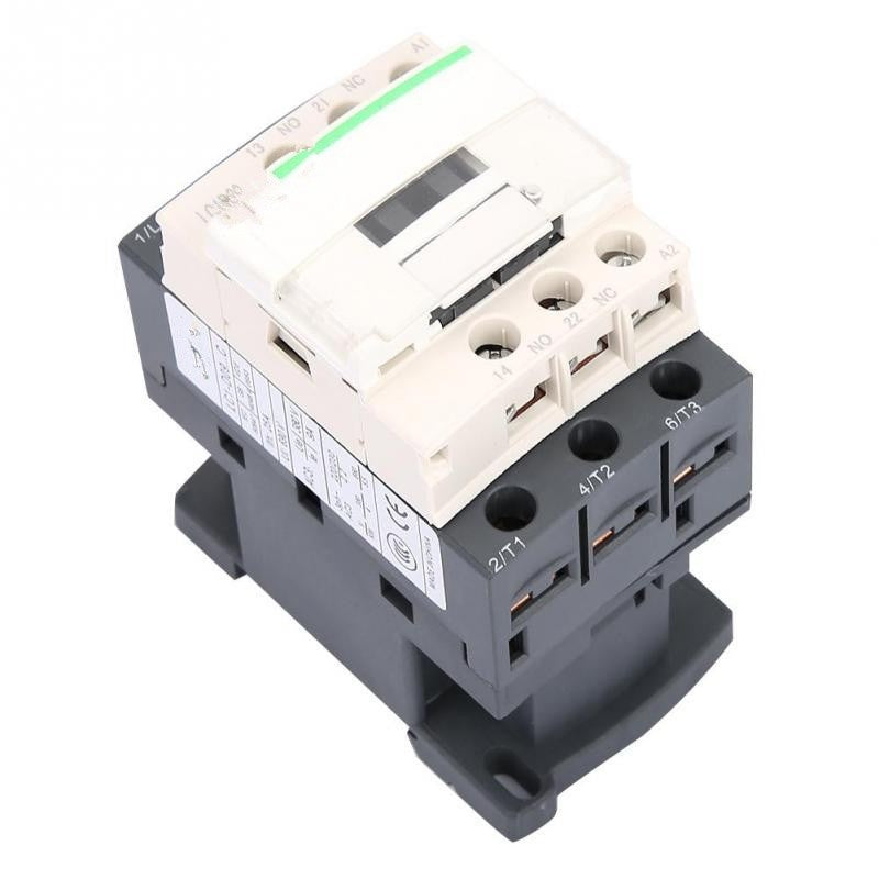 Contactor trifazat 95A vazut din spate-jos, borne de iesire 2T1 4T2 6T3 vizibile