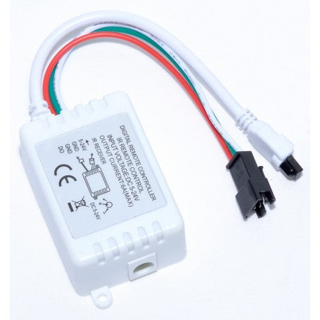 Controller digital RGB pentru banda LED 3 fire, carcasa compacta cu conectori SM inclusi