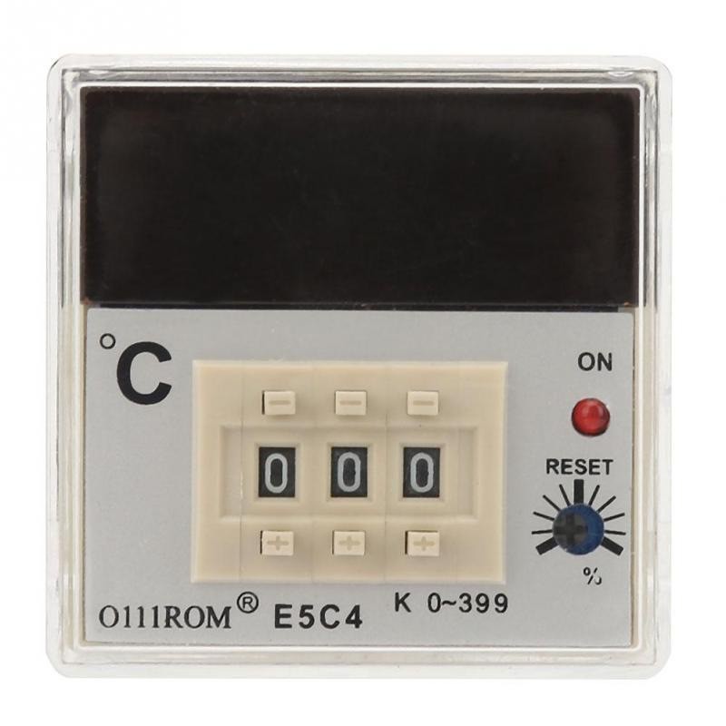 Controler temperatura panou frontal cu afisaj LCD si butoane de setare, interval 0-399°C