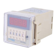 releu digital de timp cu afisaj LED 4 cifre, alimentare 220V AC, montaj pe soclu, programabil 0.01s-9999h