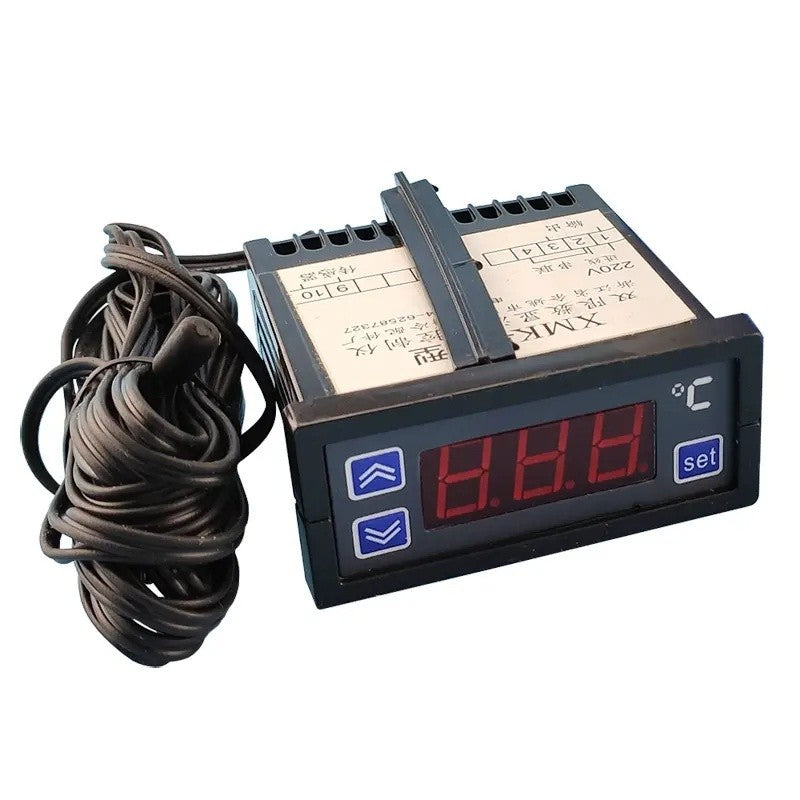 Controler digital de temperatura cu borne de conectare vizibile si senzor cu cablu lung