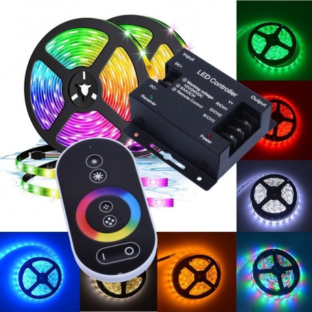 Controller RGB 12V/24V compatibil benzi LED multicolor, exemple culori disponibile verde rosu alb albastru