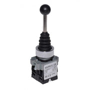 Joystick industrial 2 pozitii cu retinere, montaj 22mm, contact NO-NO, 3A, corp metalic cromat
