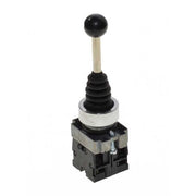 Controller joystick 2 pozitii cu revenire, montaj 22mm, 3A, carcasa metalica cromata