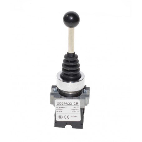 Controller joystick frontal, montaj 22mm, 3A, eticheta tehnica vizibila
