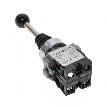 Controller joystick spate, bloc contacte NO, tensiune 240V, borne de conectare
