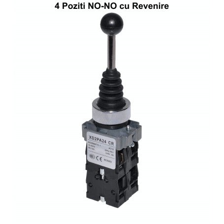 Joystick industrial 4 pozitii NO-NO cu revenire automata, corp metalic robust