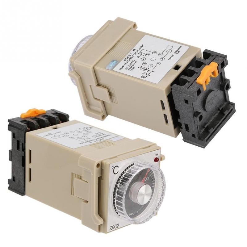 Controler mecanic temperatura tip K, set doua unitati cu soclu, vedere din unghiuri diferite