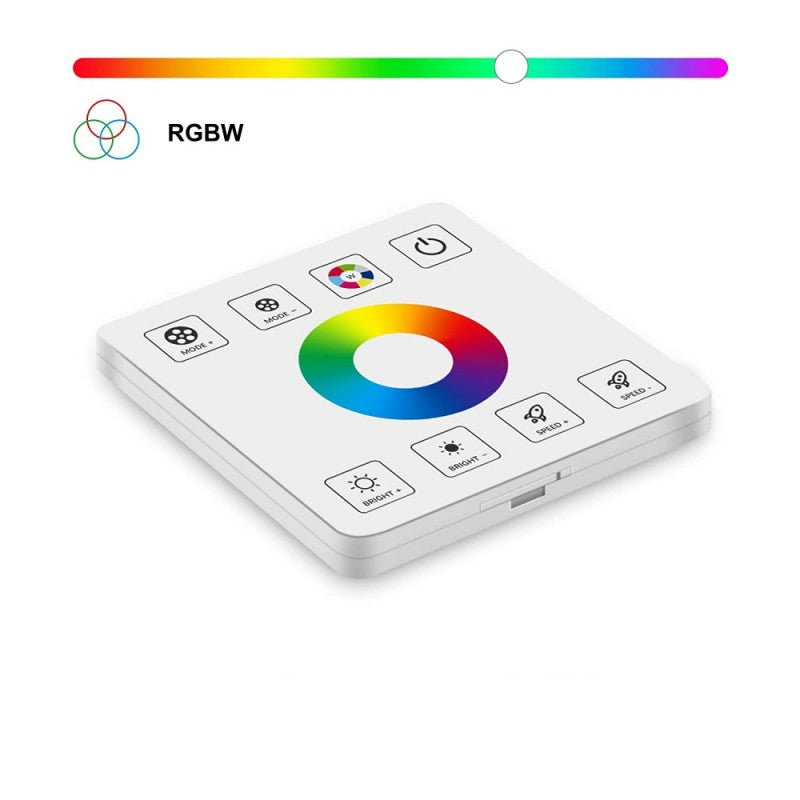 Telecomanda touch RGBW portabila cu inel de culoare si butoane mod, luminozitate si viteza
