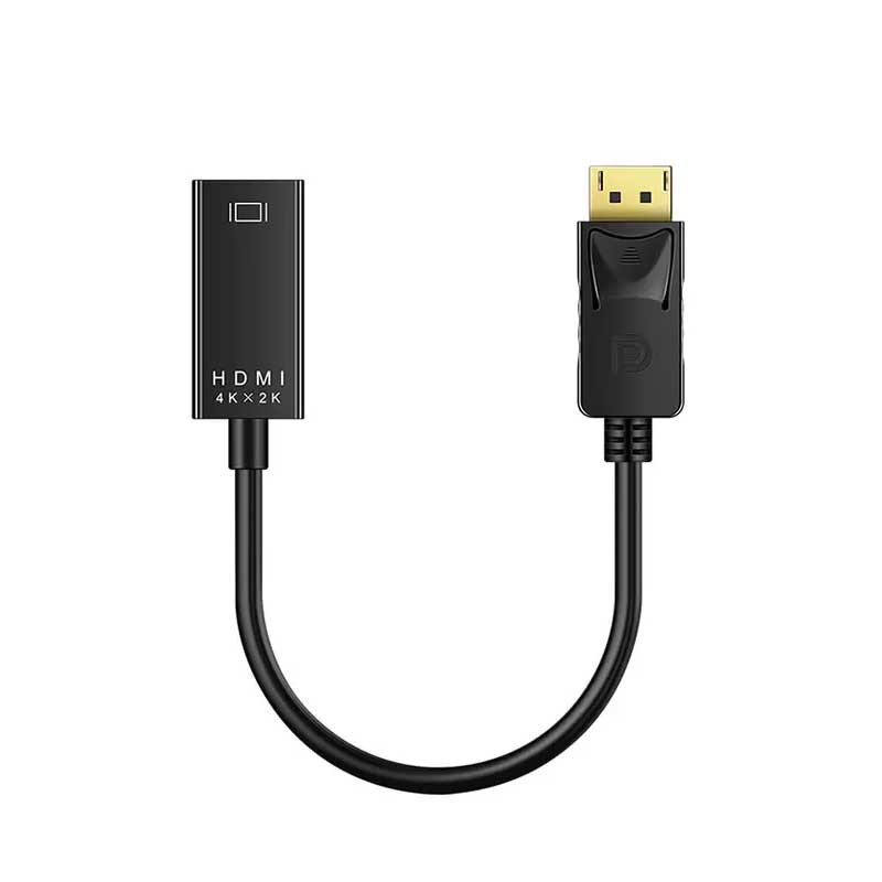 Adaptor DisplayPort tata la HDMI mama 4K 30Hz, contacte placate cu aur, cablu 25cm, negru