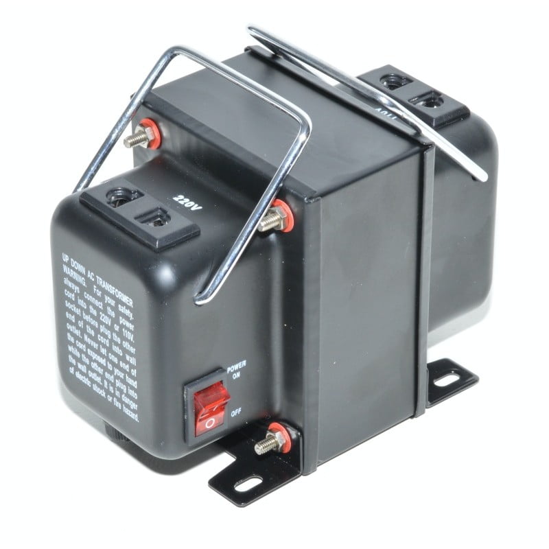 Transformator de tensiune 500W, vedere lateral cu priza 220V si intrerupator ON/OFF