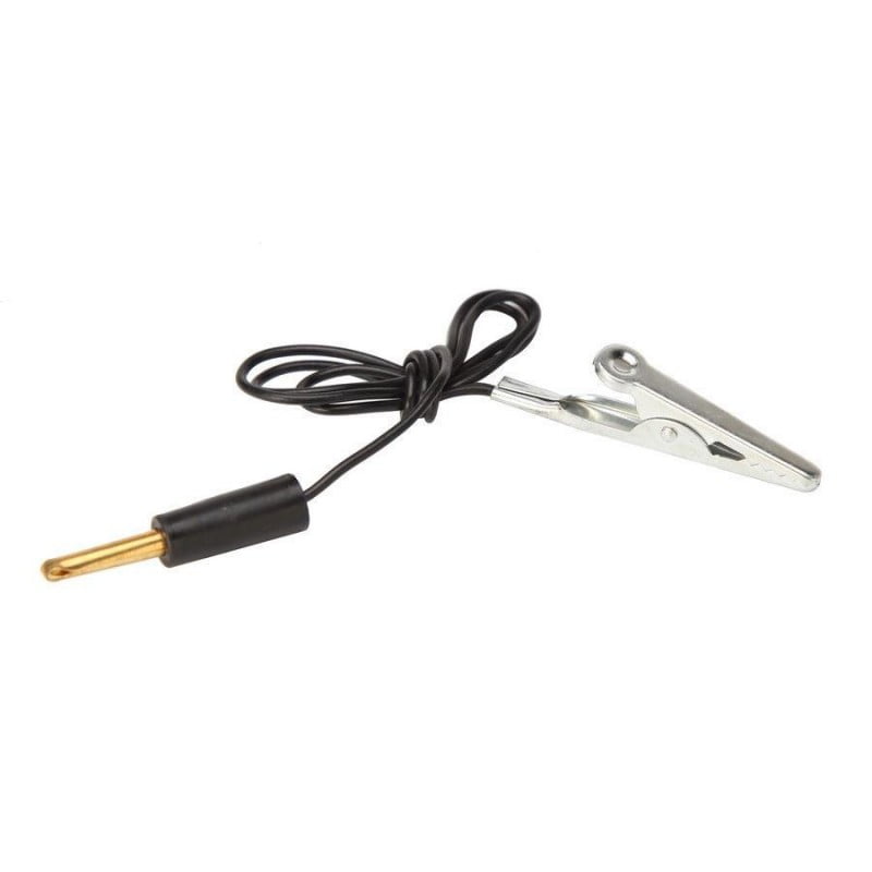 Cablu de masa cu cleste crocodil metalic pentru tester tensiune auto 6-24V