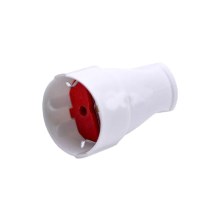 Cupla dreapta cu contact de protectie, 16A, 250V AC, carcasa alba din plastic ignifug