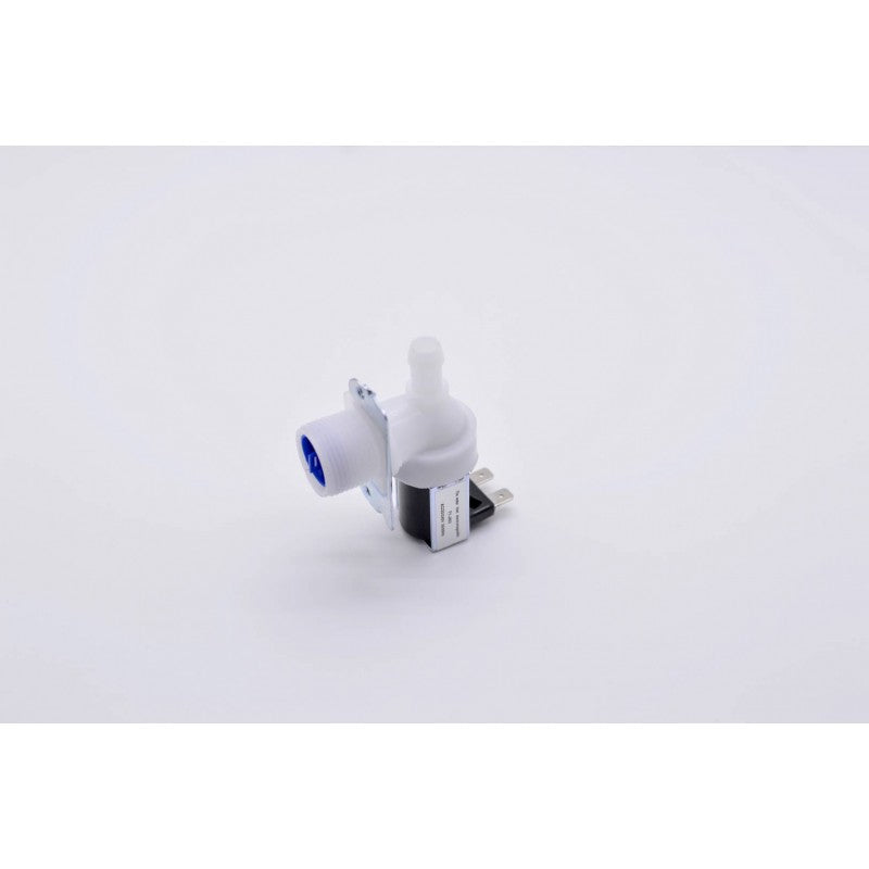 Electrovalva pentru masina de spalat, vedere laterala cu intrare apa si conector electric tip papuc