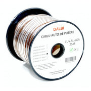 Cablu auto de putere rosu 6GA CU+AL, miez multifilar, diametru 7.8mm, rola 25m
