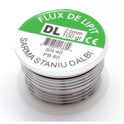 sarma de lipit cu flux integrat, diametru 2mm, 100g, compozitie SN40/PB60, rola pentru lipire electronica