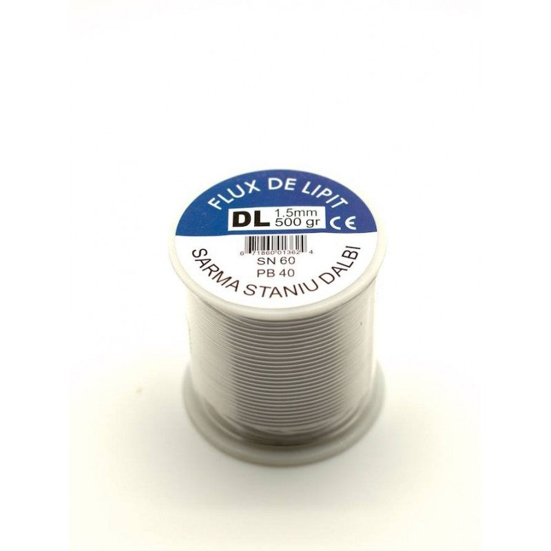 rola de fludor 500g, 1.5mm, vedere frontala cu eticheta vizibila