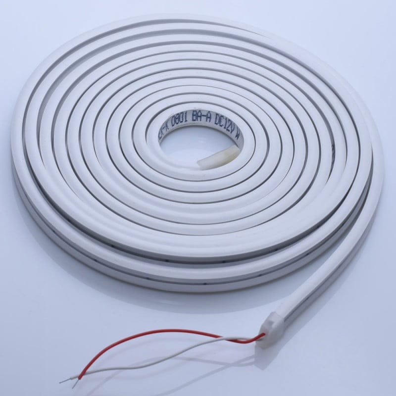 rola banda neon flexibil 5m stinsa, DC 12V, cu fire de conectare vizibile