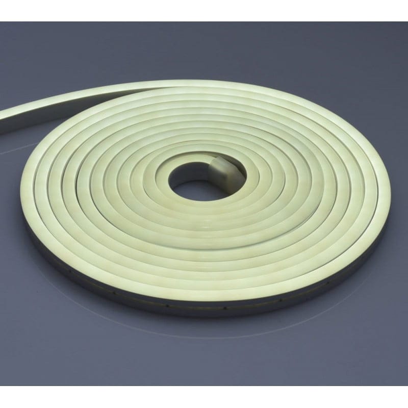 Banda LED neon rulate pe sul, profil plat, invelis silicon uniform, lungime 5m, 12V