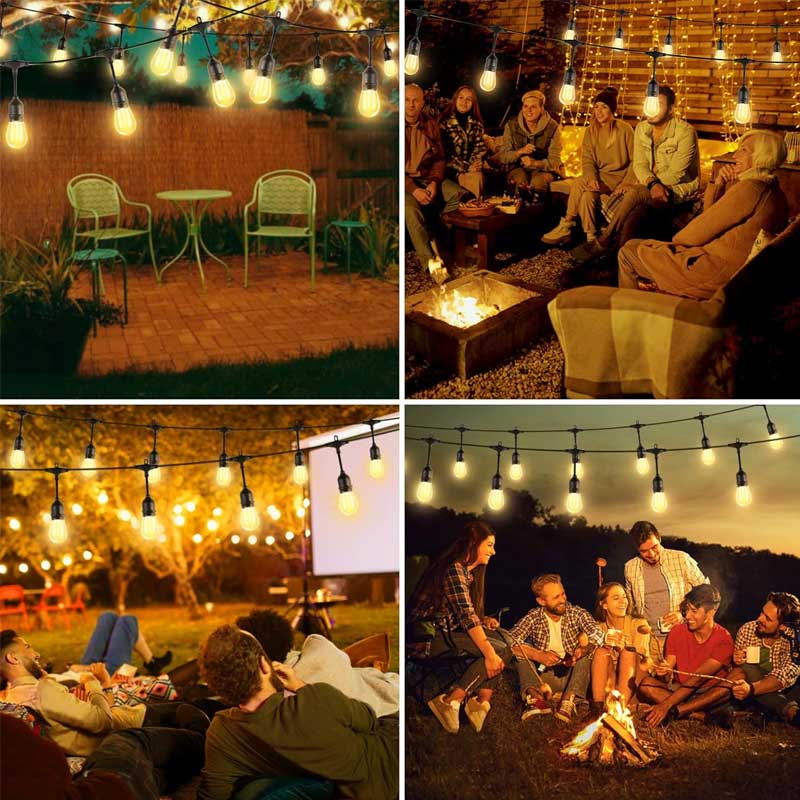 Ghirlanda LED solara 5m pentru terasa, gradina si camping, atmosfera calda pentru grupuri