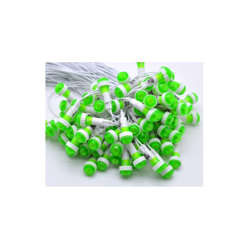 Indicatoare martor 220V verde, lot multiplu cu fire albe, vedere de ansamblu