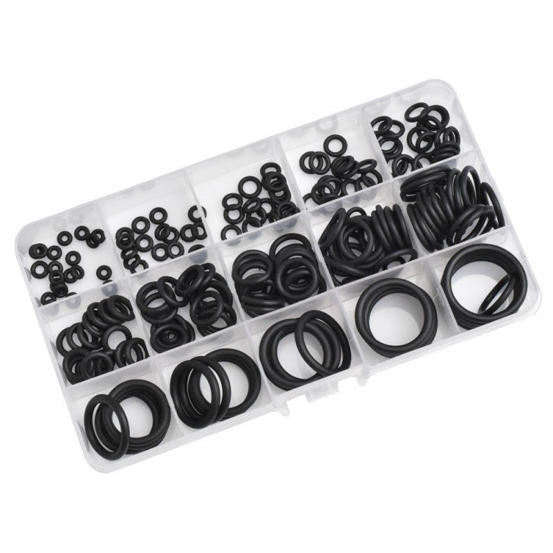 Set 200 inele O-ring din cauciuc nitril, 15 dimensiuni, organizate in cutie transparenta cu compartimente