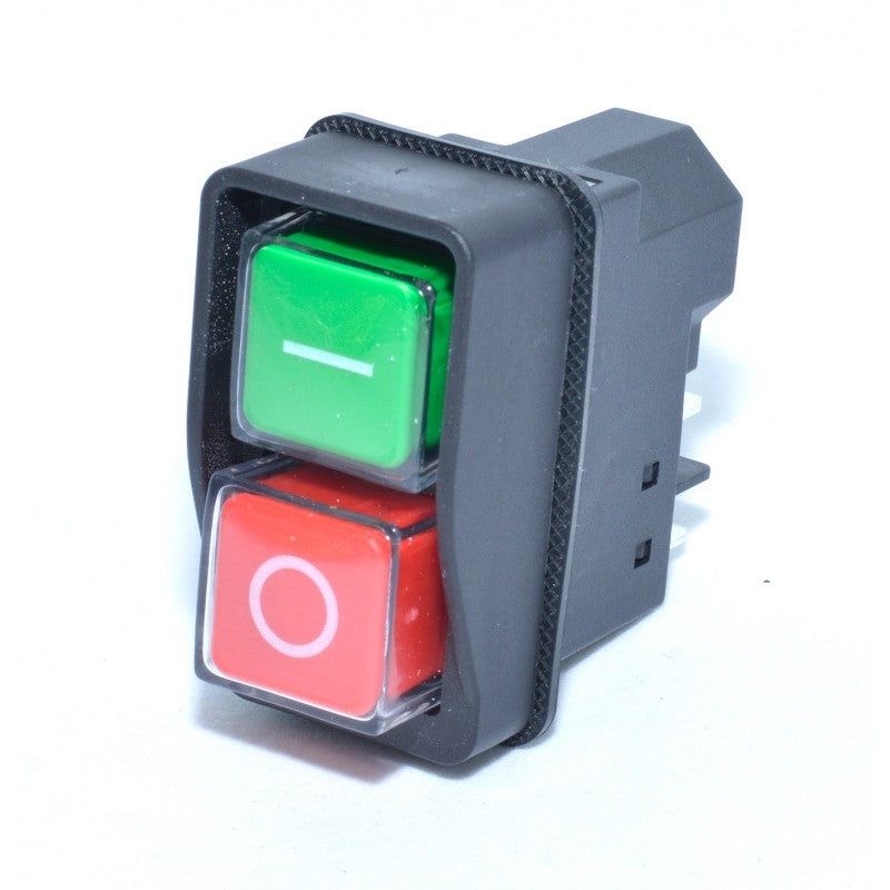 Intrerupator cu releu termic 15A 220V IP54, butoane iluminate verde pornire si rosu oprire