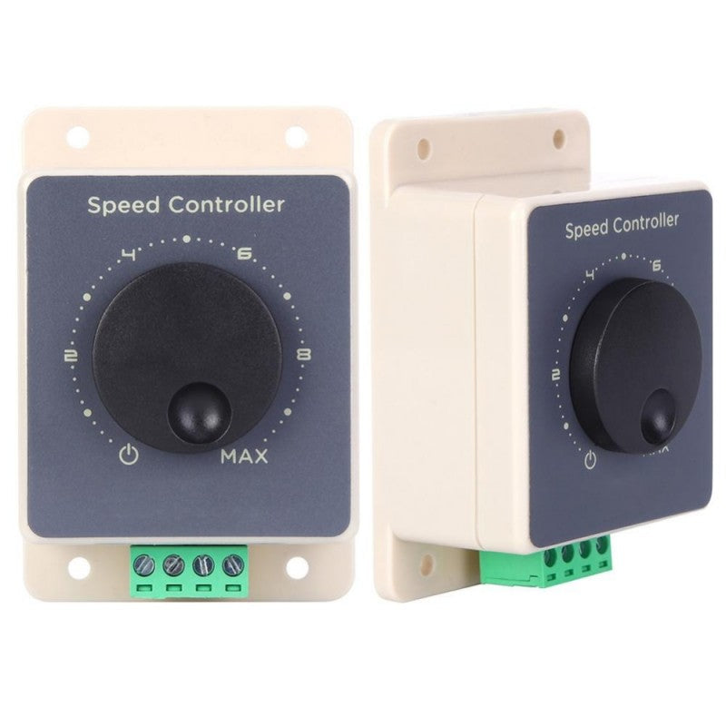 Controler viteza motor DC vedere frontala si laterala, borne cu surub detasabil