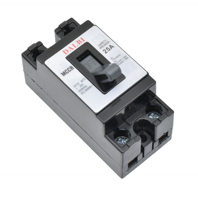 Intrerupator automat MCCB 25A bipolar 220V, carcasa ignifuga, maneta ergonomica, montaj cu suruburi
