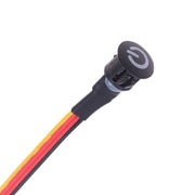 Intrerupator touch dimabil 12V 2,5A, capac 13mm, cu simbol power si fire de conectare colorate