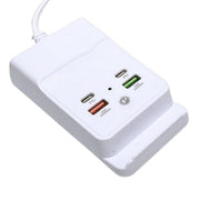 Incarcator birou 20W PD cu 2x USB-A si 2x Type-C, suport telefon integrat, fast charging