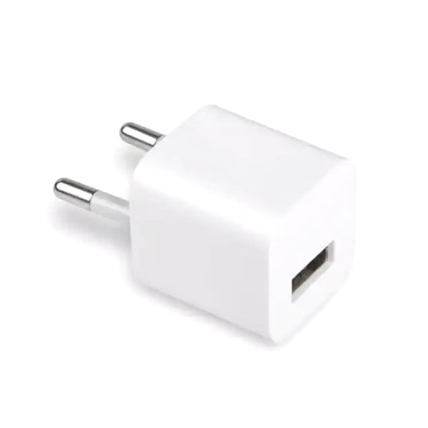 Incarcator priza 220V cu port USB 5V 0.6A, design compact alb, compatibil smartphone si dispozitive mobile
