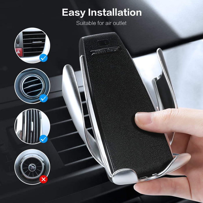 Instalare suport wireless pe grila ventilatie, compatibil mai multe tipuri de grile, montaj simplu fara scule