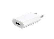 Incarcator retea 220V 1A cu port USB, design compact alb, compatibil iPhone si dispozitive mobile