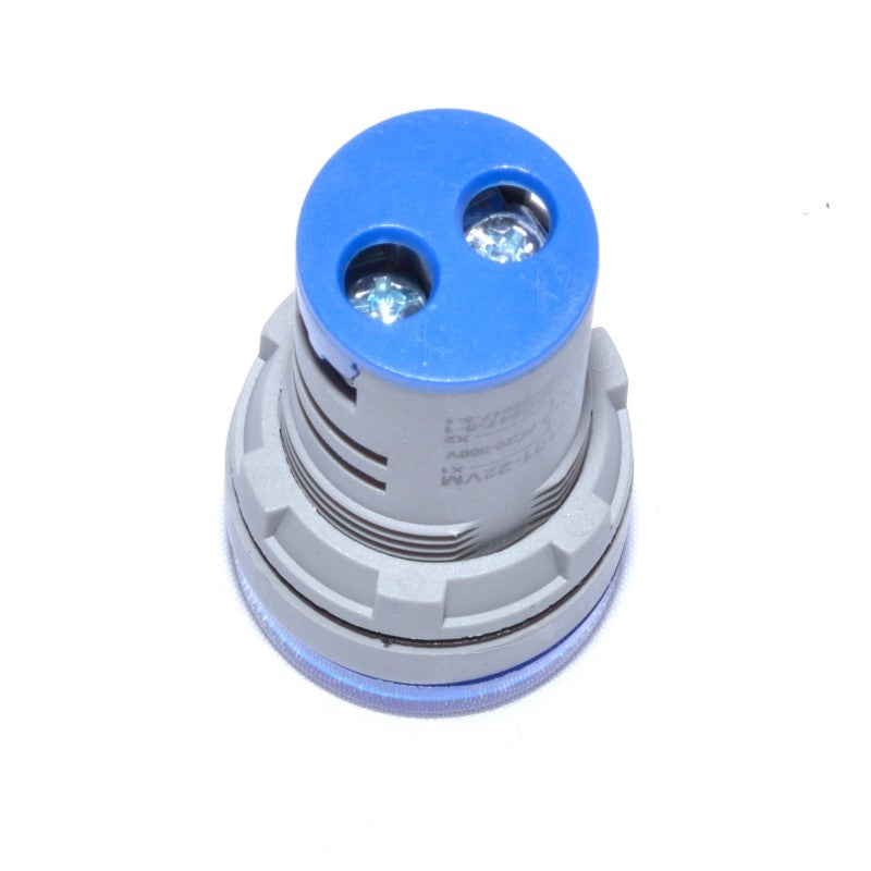 Voltmetru digital, vedere din spate cu borne de conectare si piulita de fixare 22mm