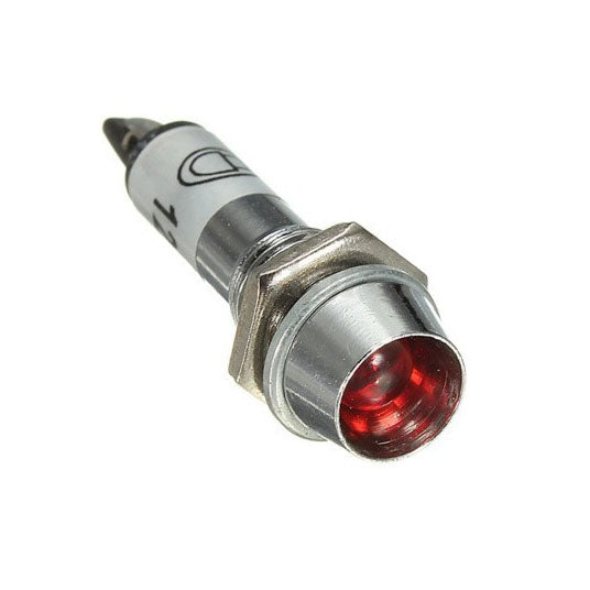 Indicator martor prezenta tensiune 220V, corp metalic, lentila rosie, montaj prin decupare 8mm
