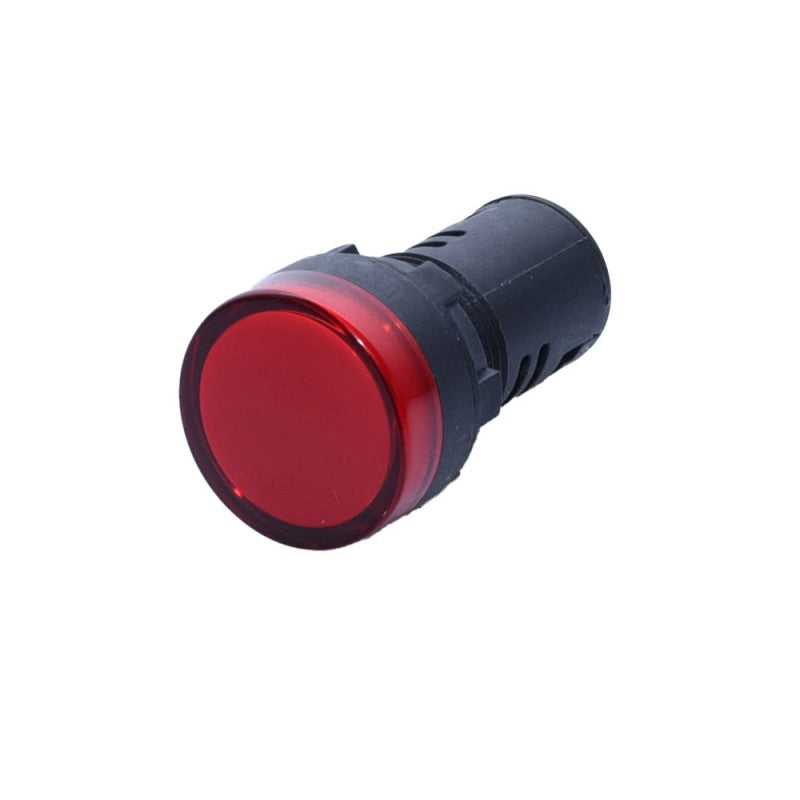 Martor tensiune LED rosu, vedere laterala unghi, capac mat frontal