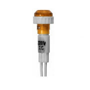 Indicator martor prezenta tensiune 220V AC, montaj panou 14mm, cu fire conexiune, culoare portocalie