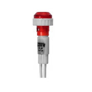 Indicator martor prezenta tensiune 220V AC, montaj 14mm, cu fire, LED rosu pentru tablou electric