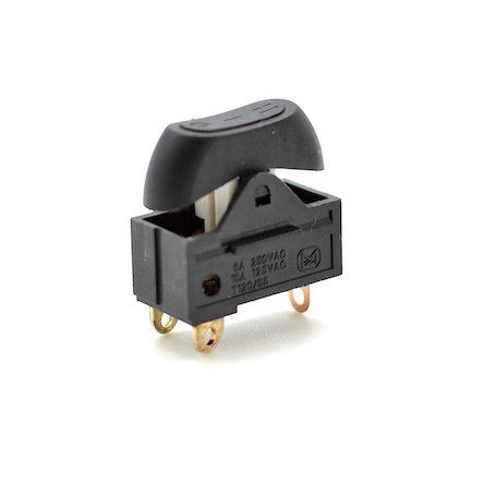 Intrerupator basculant ON-OFF-ON 220V 16A, 3 pozitii, contacte aurite, montaj panou, constructie plastic tehnic