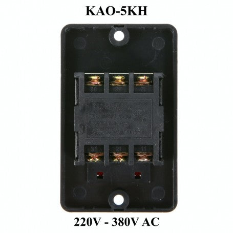 Intrerupator industrial 220V-380V AC, vedere din spate cu 6 contacte marcate pentru cablare