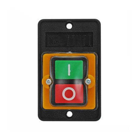 Intrerupator industrial pornire-oprire 220V-380V, 10A, butoane verde si rosu, protectie apa si praf