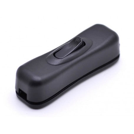 Intrerupator inline cu clipsare pe fir, 250V 3A, carcasa neagra compacta cu buton ON/OFF