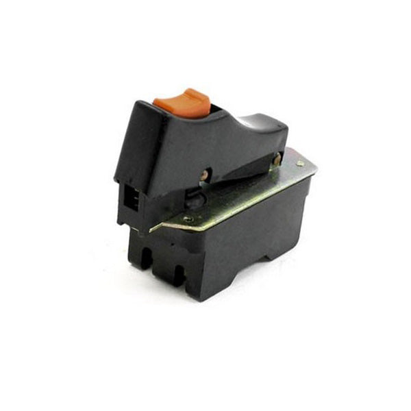 Intrerupator electric DPST 12A 250V AC cu buton de blocare portocaliu pentru scule electrice, carcasa neagra