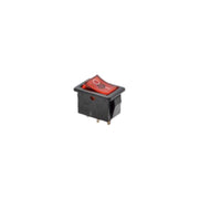 Intrerupator basculant mini cu LED rosu 220V, 10A, 3 pini, montaj panou 21x15mm